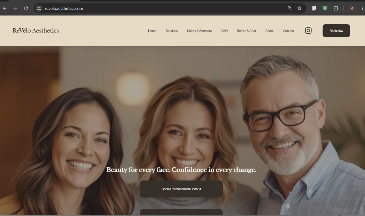 ReVélo Aesthetics website project