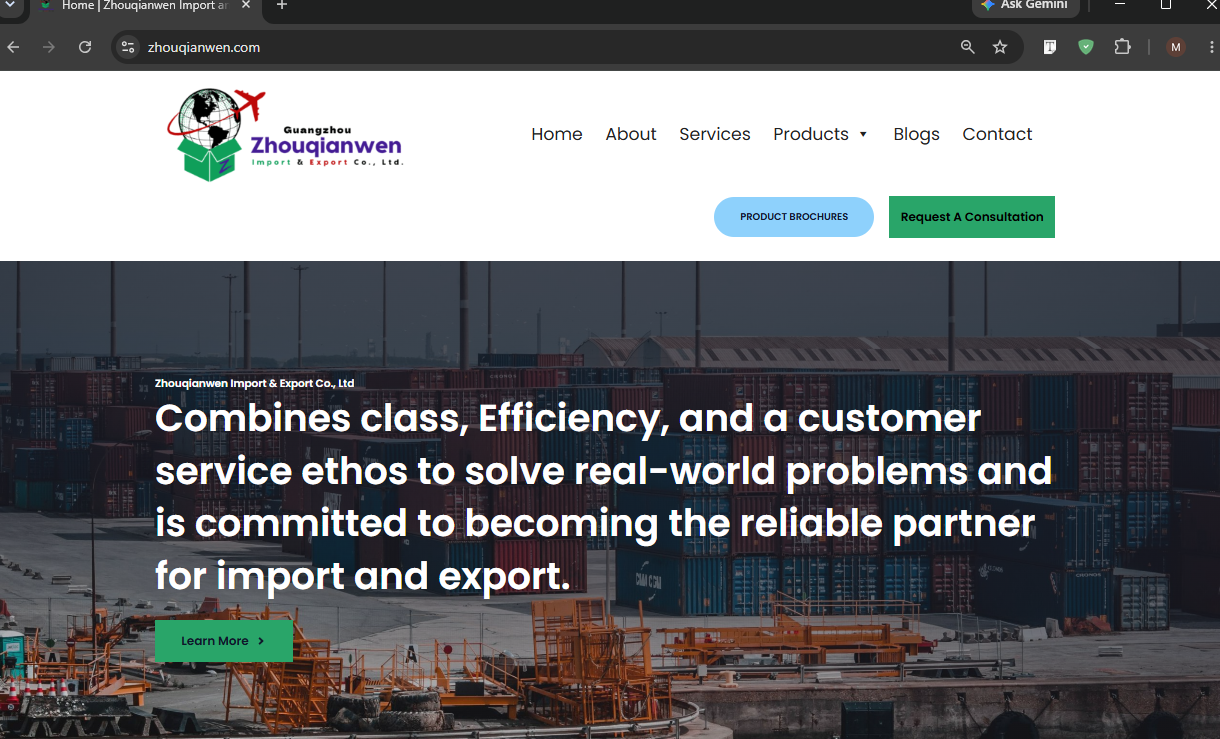 Zhouqianwen Import Export website project